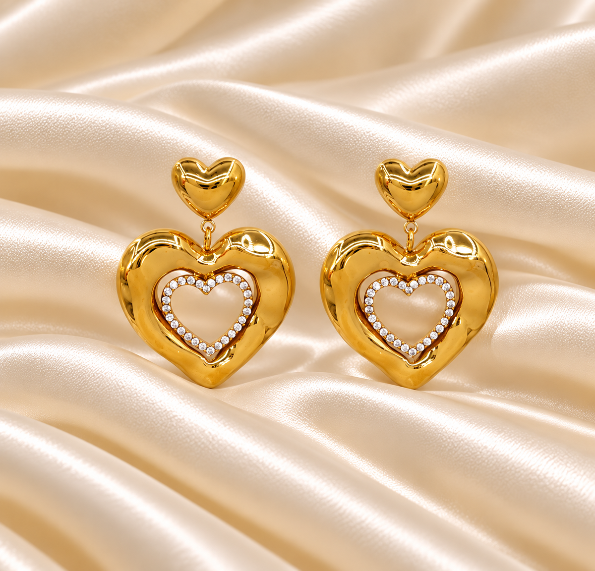Orecchini Cuore Doppio