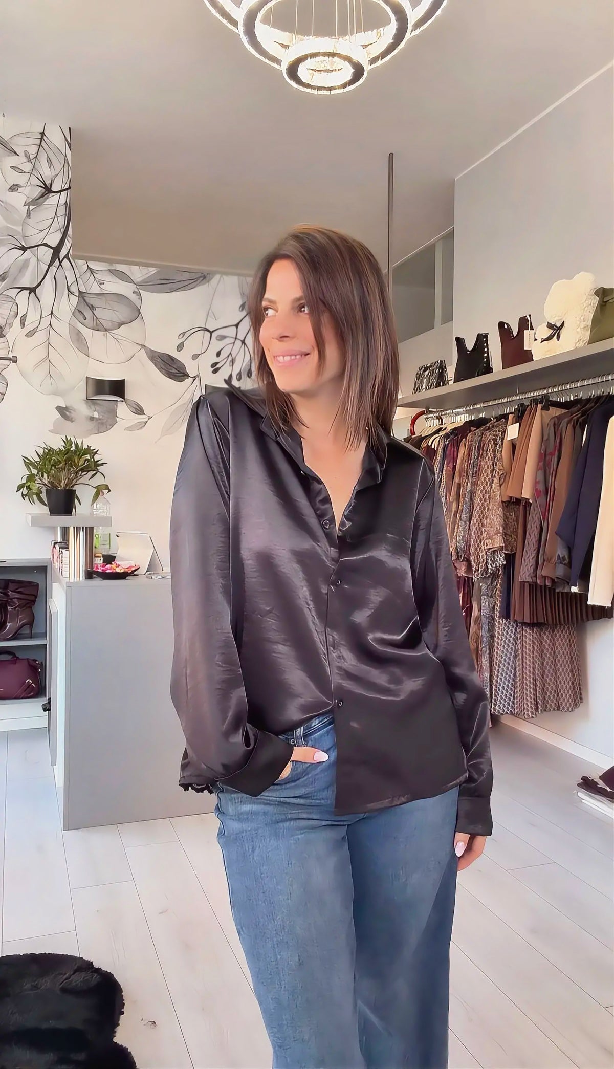 Camicia Satin Pizzo
